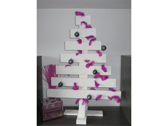 Weihnachtsbaum aus Brettern - flach