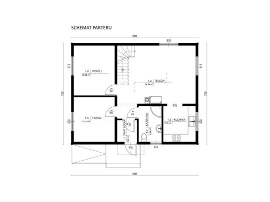 Dom letniskowy Jałowiec 7,90x9,88m104,57m2