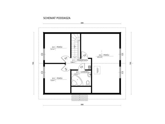 Dom letniskowy Jałowiec 7,90x9,88m104,57m2