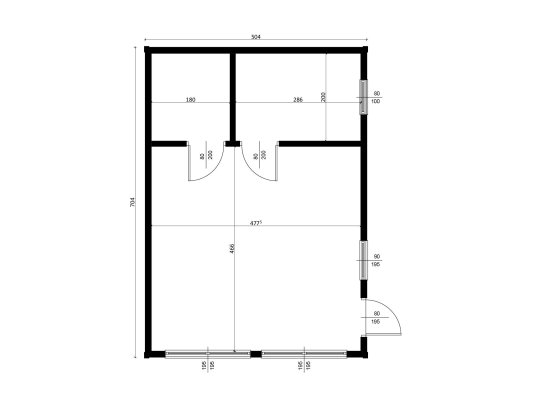 Dom drewniany Limba 5x7m 54,31m2