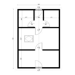 Dom drewniany Limba 5x7m 54,31m2