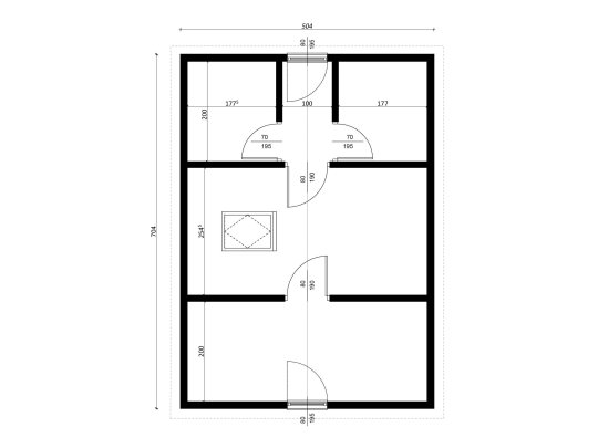 Dom drewniany Limba 5x7m 54,31m2