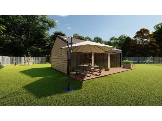 Dom drewniany Barwinek 5,5x9m 41,91m2