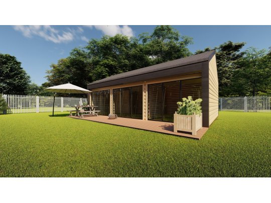 Dom drewniany Barwinek 5,5x9m 41,91m2