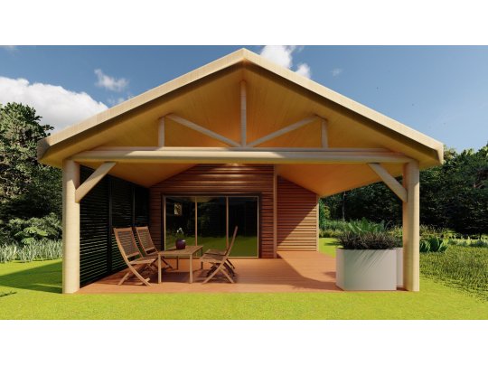 Dom drewniany parterowy Krokus 6x11m 38,67m2