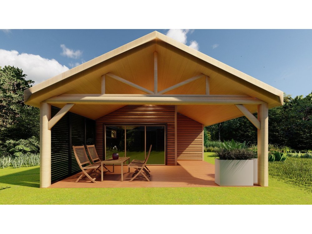 Dom drewniany parterowy Krokus 6x11m 38,67m2