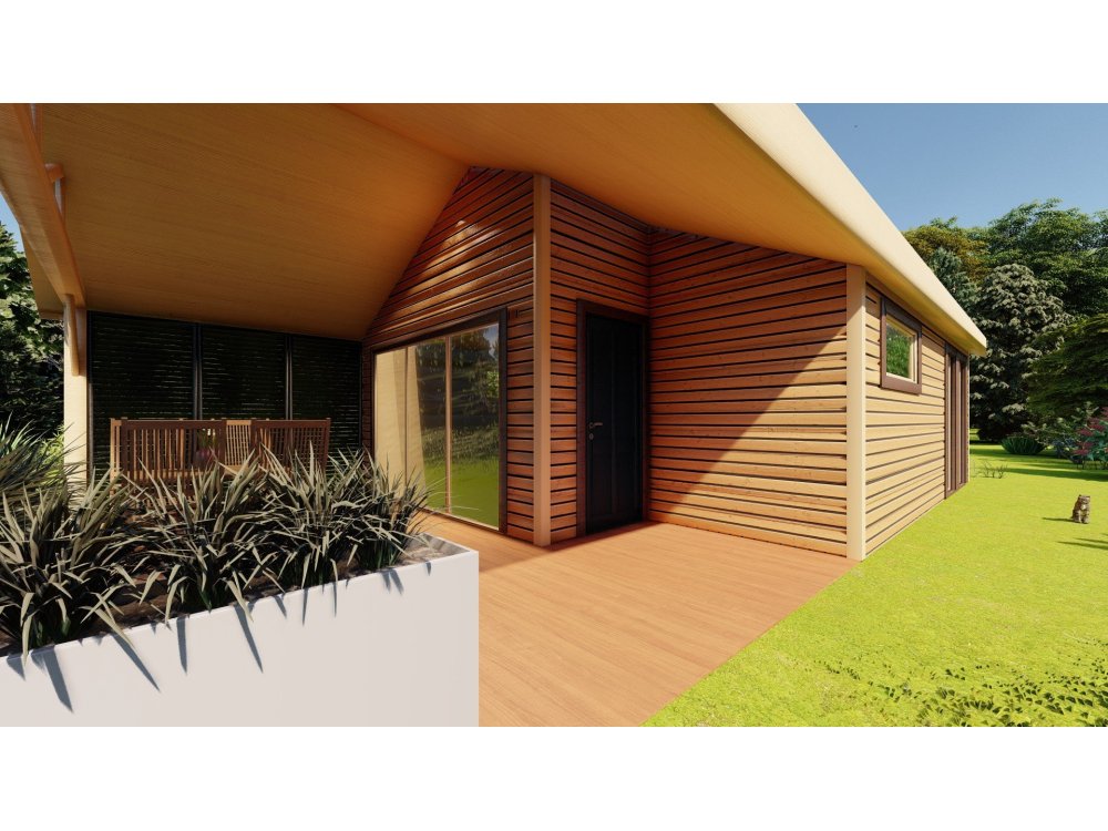 Dom drewniany parterowy Krokus 6x11m 38,67m2