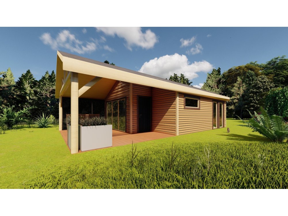 Dom drewniany parterowy Krokus 6x11m 38,67m2