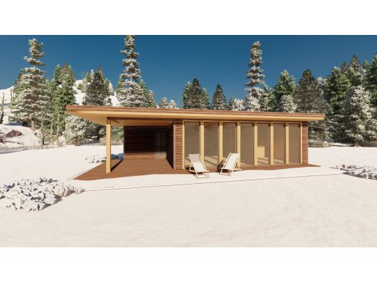 Dom drewniany Przebiśnieg 6x11m 47,14m2