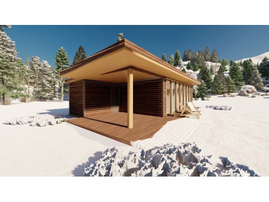 Dom drewniany Przebiśnieg 6x11m 47,14m2