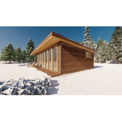 Dom drewniany Przebiśnieg 6x11m 47,14m2