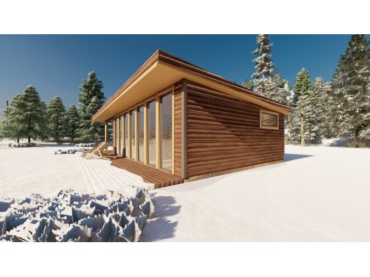 Dom drewniany Przebiśnieg 6x11m 47,14m2