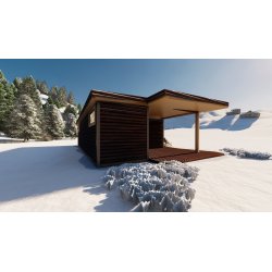 Dom drewniany Przebiśnieg 6x11m 47,14m2