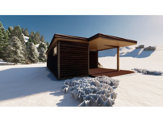 Dom drewniany Przebiśnieg 6x11m 47,14m2