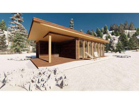 Dom drewniany Przebiśnieg 6x11m 47,14m2