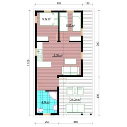 Dom drewniany Szafirek 5x11m 38,05m2
