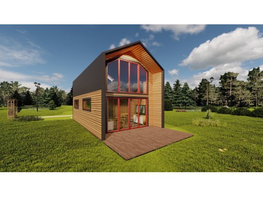 Dom drewniany Wiąz 4,5x7,5m 39,92 m2