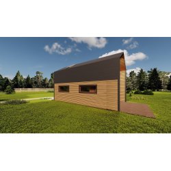 Dom drewniany Wiąz 4,5x7,5m 39,92 m2