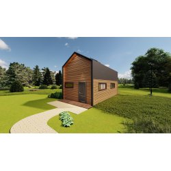 Dom drewniany Wiąz 4,5x7,5m 39,92 m2