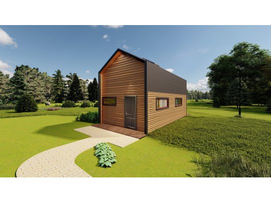 Dom drewniany Wiąz 4,5x7,5m 39,92 m2