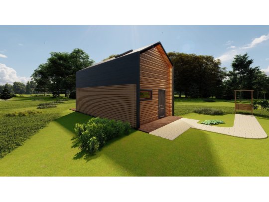 Dom drewniany Wiąz 4,5x7,5m 39,92 m2