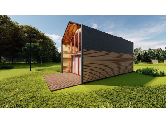 Dom drewniany Wiąz 4,5x7,5m 39,92 m2