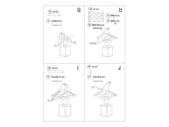 Studnia z gontem do samodzielnego montażu na krąg 100cm