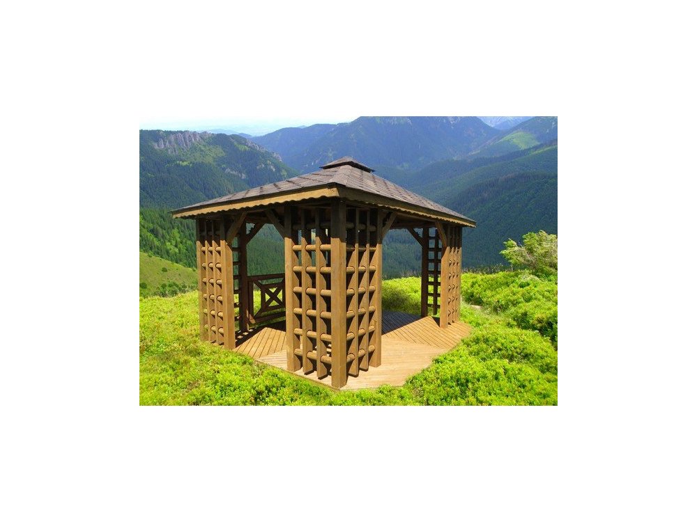Old Polish rectangular gazebo 4 x 4 m 16 m2