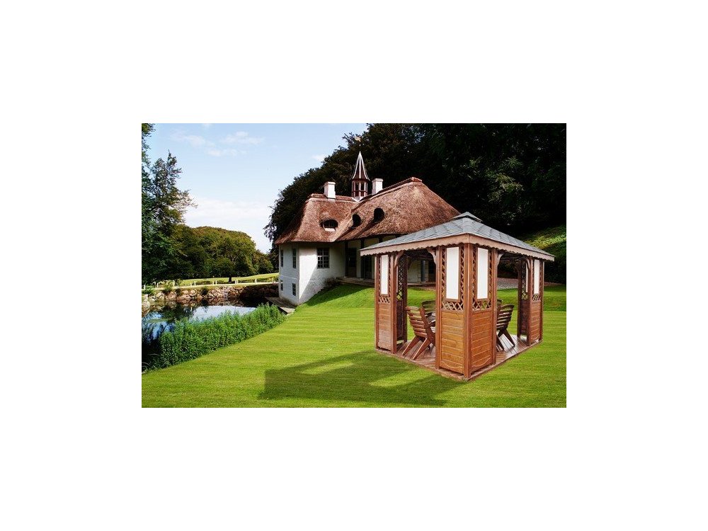 Rechteckiger Pavillon P1 4 x 4 m 16 m2