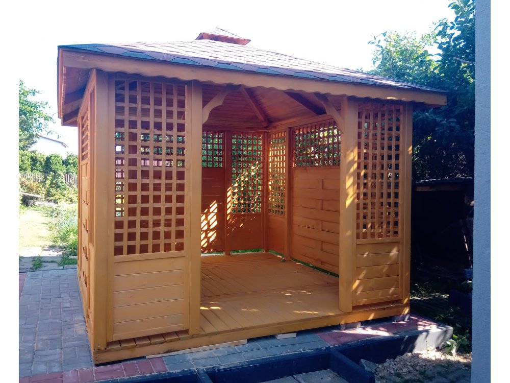 P3 rechteckiger Pavillon 4 x 3 m 12 m2