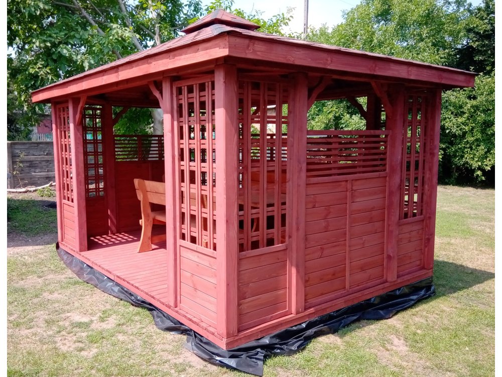 P3 rechteckiger Pavillon 4 x 3 m 12 m2