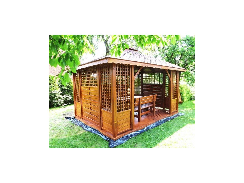 P3 rechteckiger Pavillon 4 x 4 m 16 m2