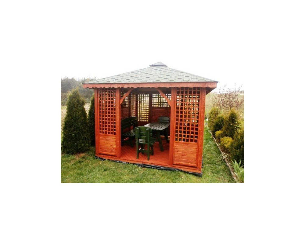 P3 rechteckiger Pavillon 4 x 4 m 16 m2