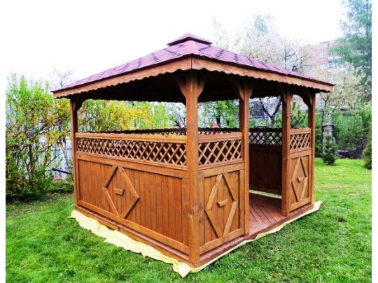 Rechteckiger Pavillon P5 4 x 4 m 16 m2