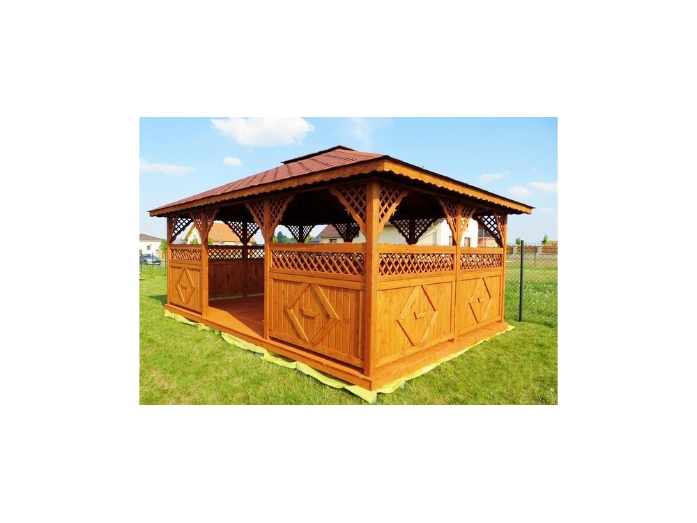 Rechteckiger Pavillon P5 4 x 4 m 16 m2