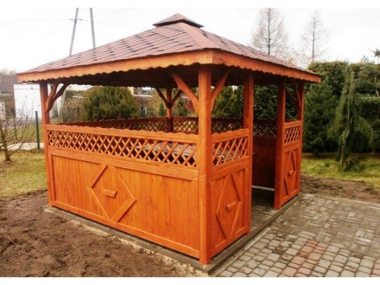 Rechteckiger Pavillon P5 4 x 4 m 16 m2