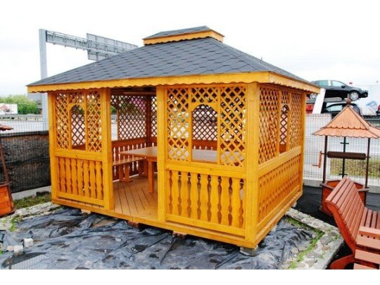 Rechteckiger Pavillon P7 4 x 4 m 16 m2