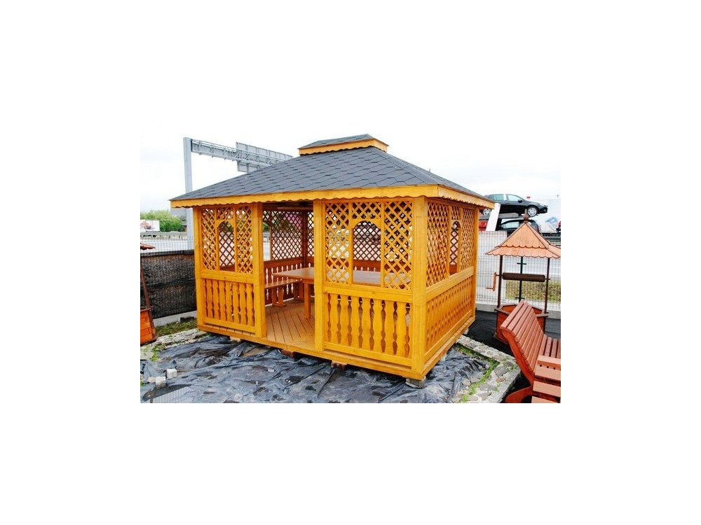 Rechteckiger Pavillon P7 4 x 4 m 16 m2