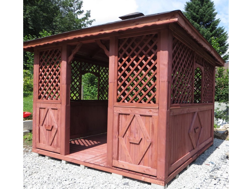 Rechteckiger Pavillon P7a 4 x 3 m 12 m2