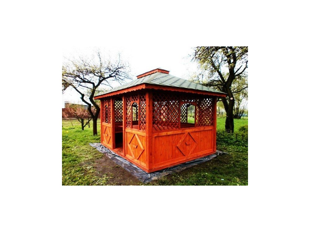 Rechteckiger Pavillon P7a 4 x 3 m 12 m2
