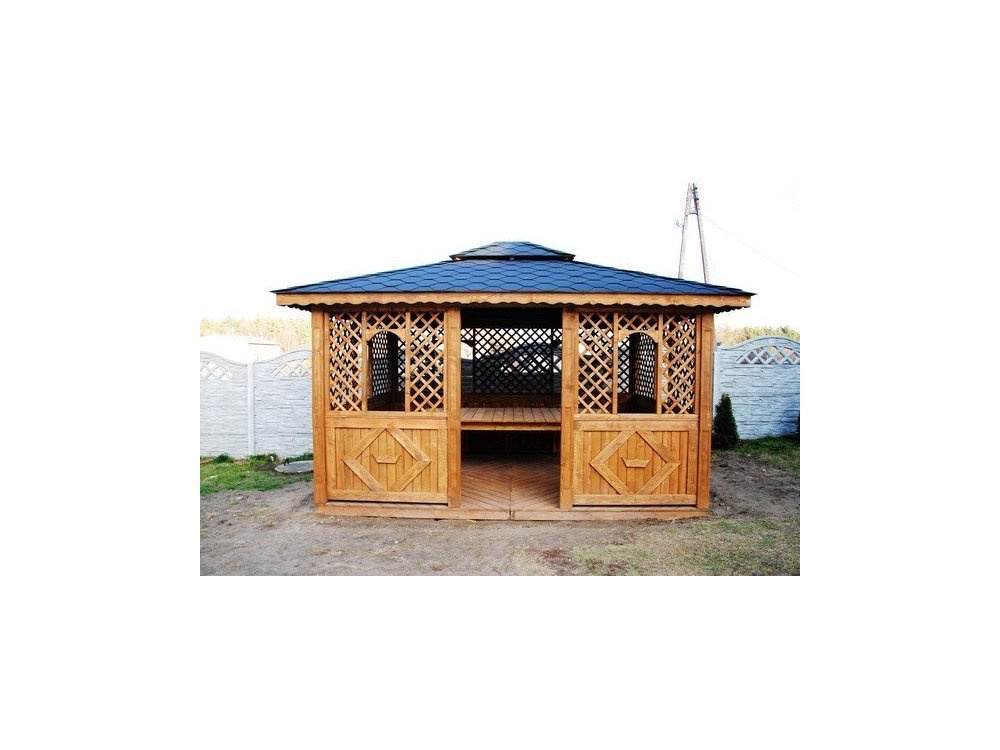 Rechteckiger Pavillon P7a 4 x 4 m 16 m2