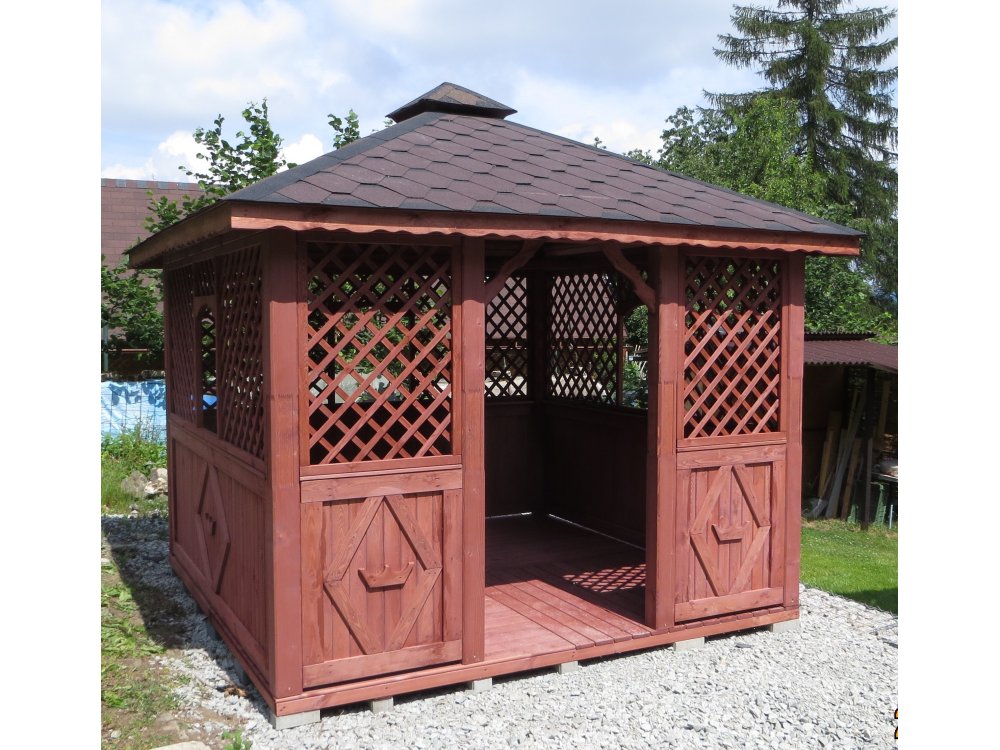 Rechteckiger Pavillon P7a 4 x 4 m 16 m2