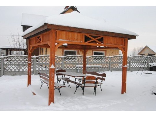 Rechteckiger Pavillon P8a 4 x 4 m 16 m2