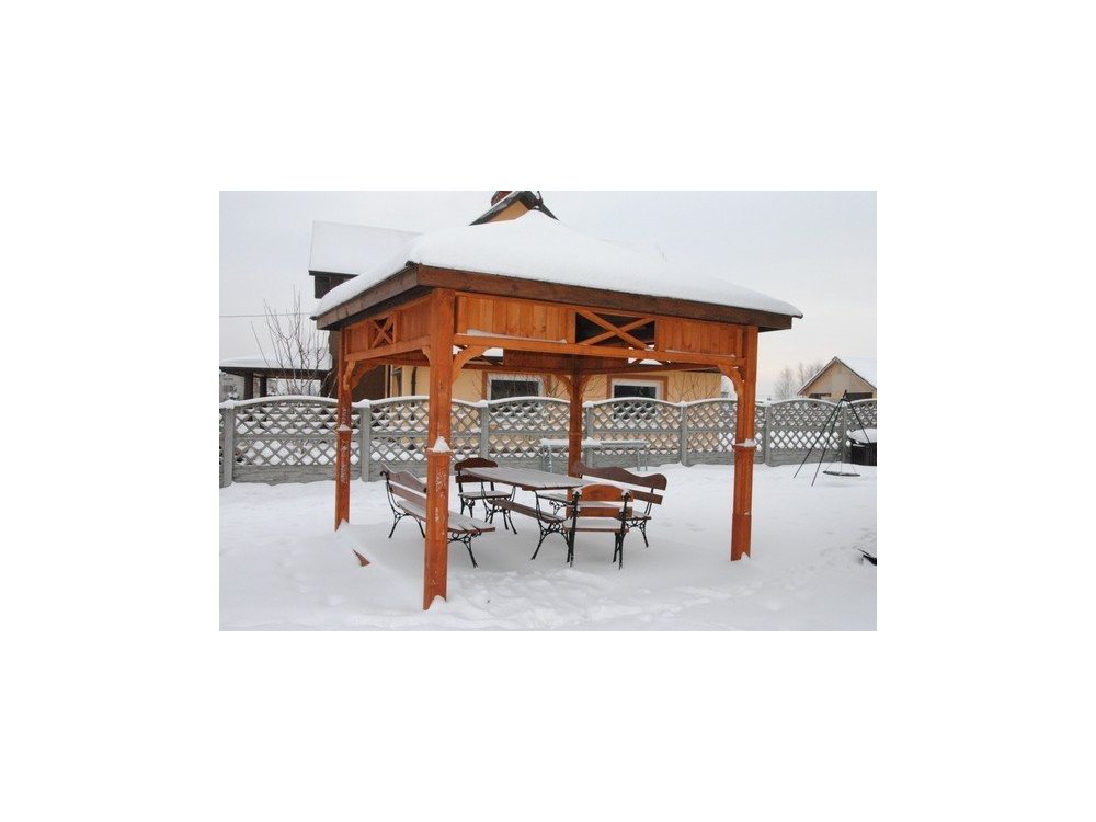 Rechteckiger Pavillon P8a 4 x 4 m 16 m2