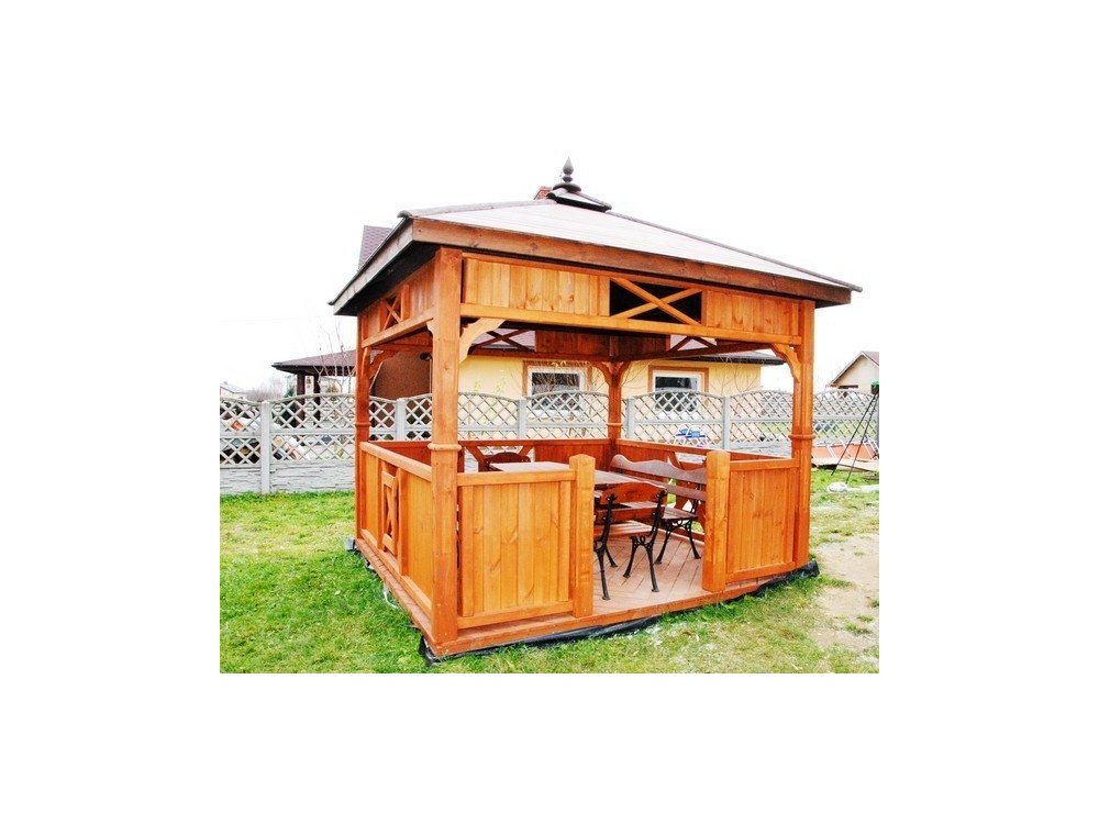 Rechteckiger Pavillon P9c 4 x 4 m 16 m2