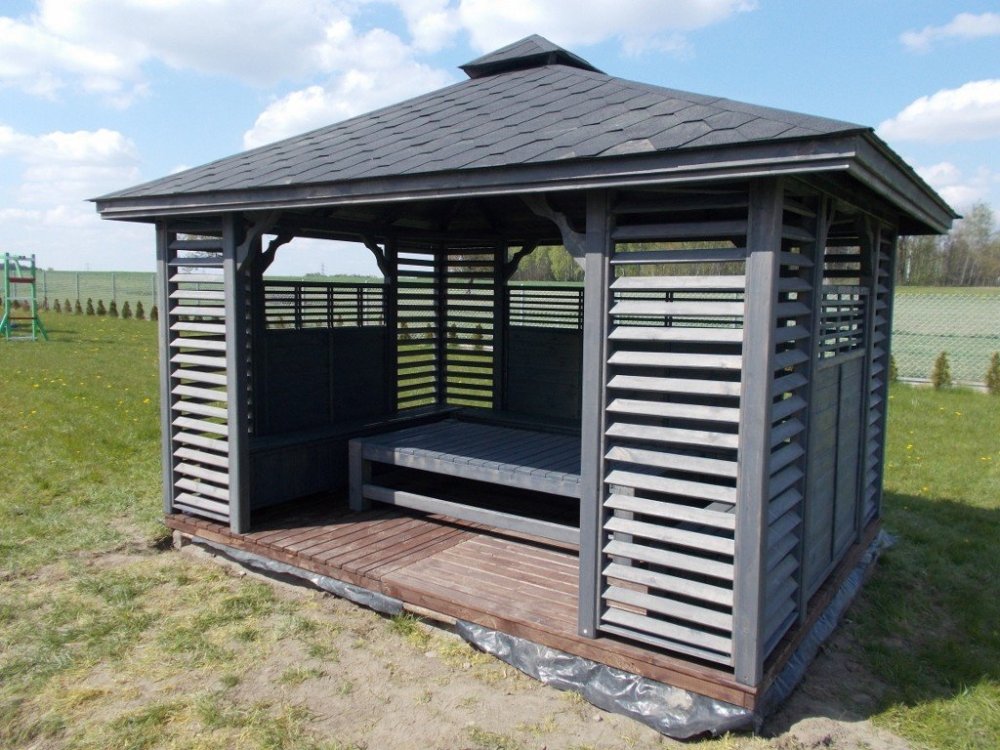 Rechteckiger Pavillon P10a 4 x 4 m 16 m2