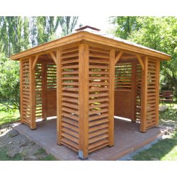 Rechteckiger Pavillon P10a 4 x 4 m 16 m2