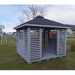 Rechteckiger Pavillon P10a 4 x 4 m 16 m2