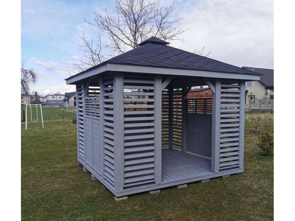 Rechteckiger Pavillon P10a 4 x 4 m 16 m2