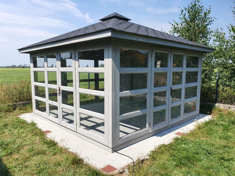 P14 rechteckiger Pavillon 4 x 4 m 16 m2
